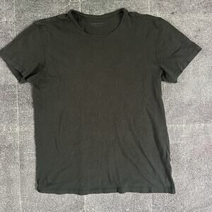 Men's AllSaints Figure SS Organic Cotton Gray Fade Crewneck T Shirt Tee Sz Small